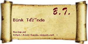 Bink Tünde névjegykártya